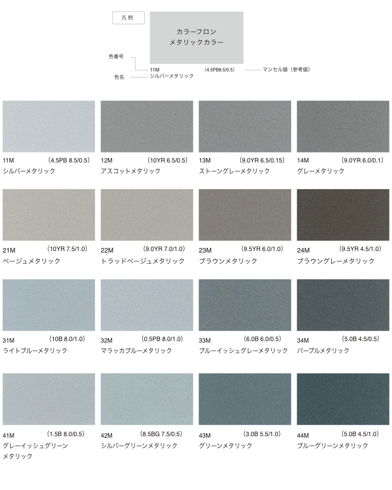 カラーフロンメタリック標準色